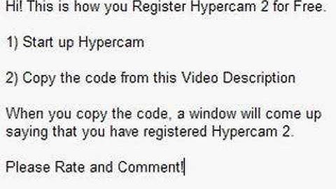 How to Register Hypercam2 for FREE!!