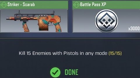 Call Of Duty Mobile Kill 15 Enemies with Pistols in any mode Task Complete