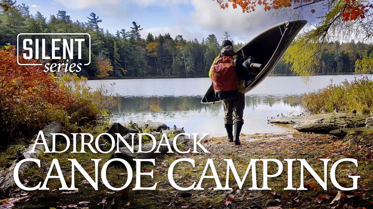 Solo Adirondack Canoe Camping & Autumn Pond Hopping | ASMR | Nature | Relax