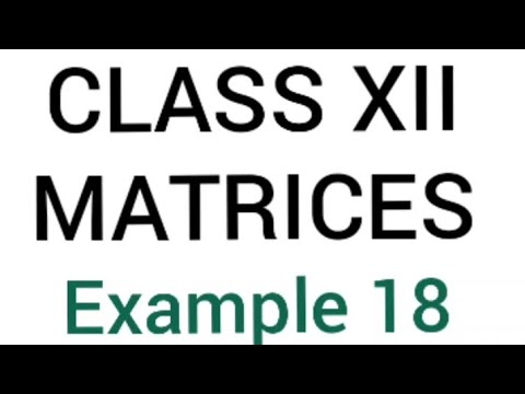 MATRICES CLASS 12 (EX 18)