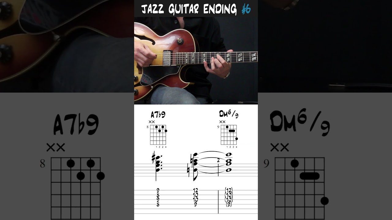 Jazz Guitar Ending 6 - bVI V Im (in D Minor)