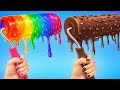Rainbow vs Chocolate Challenge 🌈🍫 The Ultimate Food Battle for 24 Hours