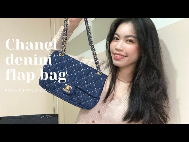 CHANEL UNICORN BAG!  22C DENIM PEARL CRUSH SQ MINI REVIEW 