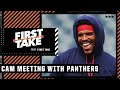 Cam Newton meeting with the Panthers about a possible return ‼️👀🚨 | First Take