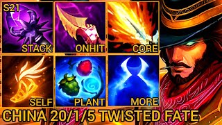 Legend TWISTED FATE National Top 2 + Quadrakills - China Wild Rift New Meta Build & Runes By Tiarty
