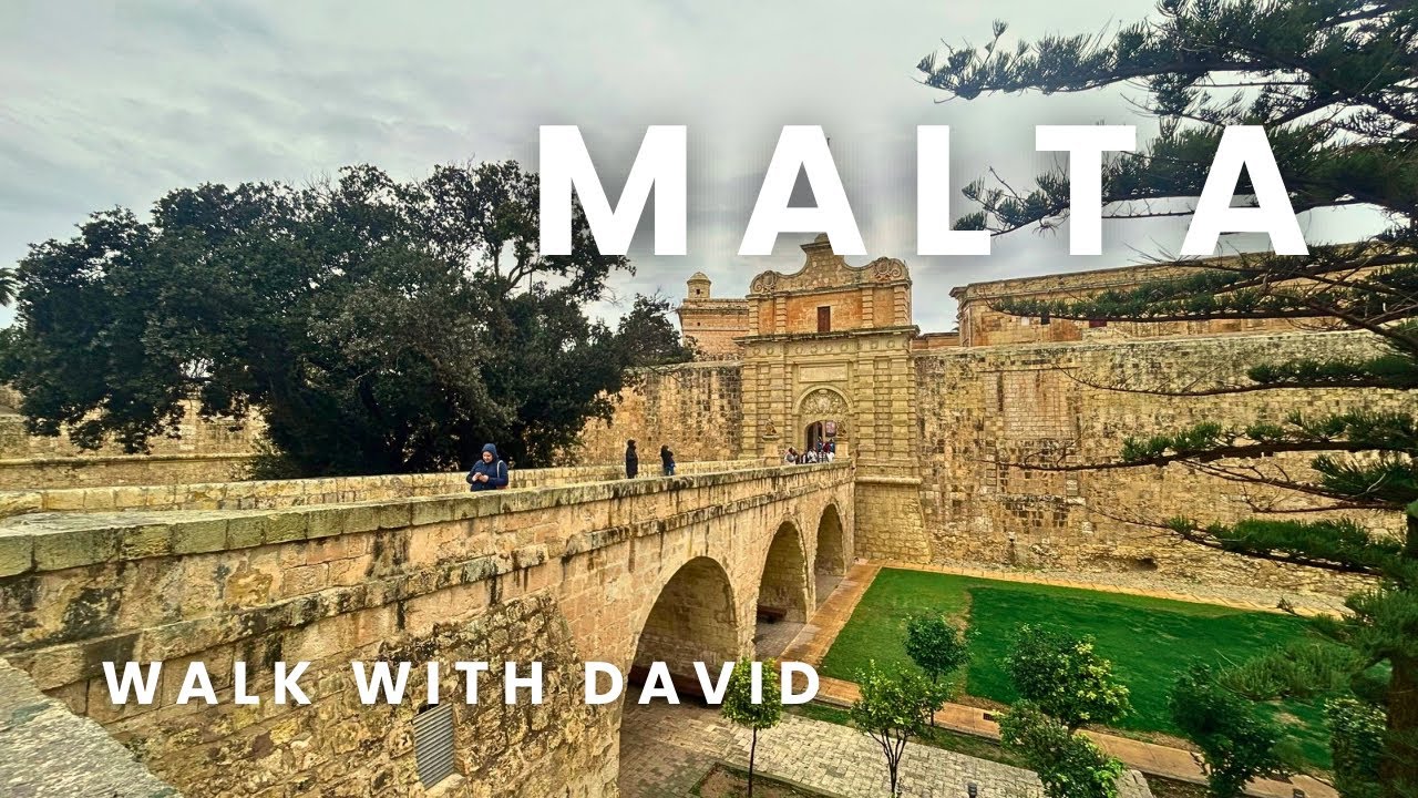 Walking Tour in Mdina and Rabat Malta | Rainy day in December | 4K HDR 60fps