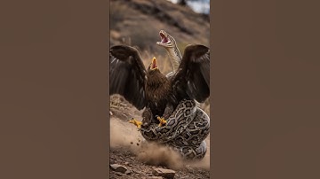 An Eagle Attacked by a Giant Python#animals#python#rescue#animalrescue
