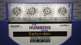 Evening Numbers Game Drawing: Saturday, August 25, 2018