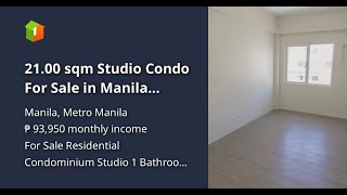 21.00 sqm Studio Condo For Sale in Manila Metro Manila