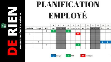 planification des absences des employés | Tutoriel Excel - DE RIEN