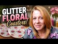 Wendy Creates Beautiful Floral Coasters Using Glitter Glue