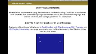 Deaf Studies - Trinity Open Day 2013