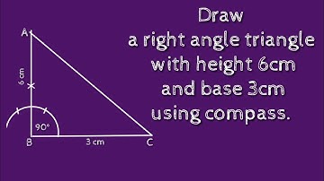 How to draw a right angle triangle with height 6cm and base 3cm. shsirclasses.