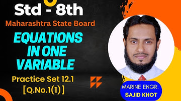 Std 8/ Equations in one variable/ Practice Set 12.1 [Q.No.1(1)]