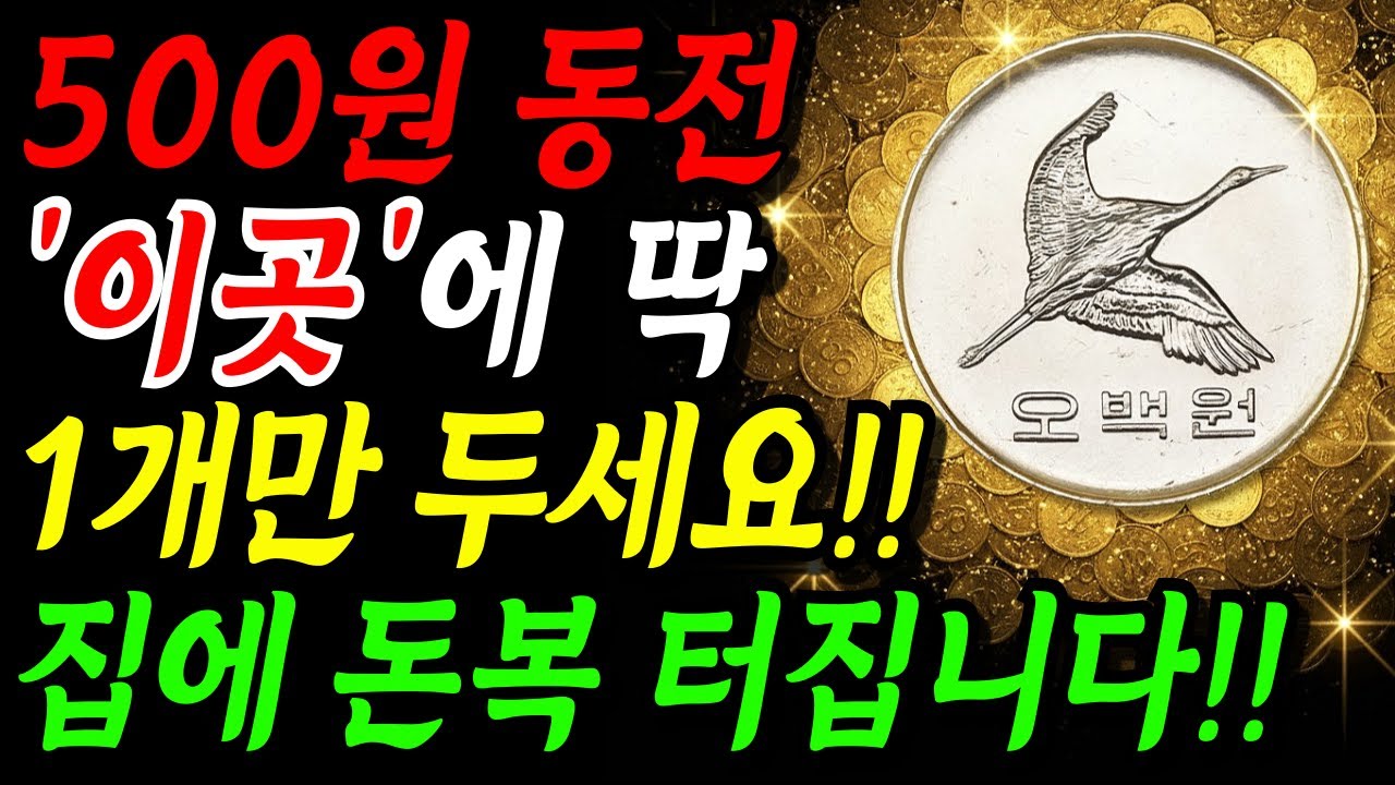500원 동전 ‘이 곳’에 두면 돈복 터집니다!! 남몰래 두세요.ㅣ부자들만 아는 재물운 풍수 인테리어ㅣ로또 당첨