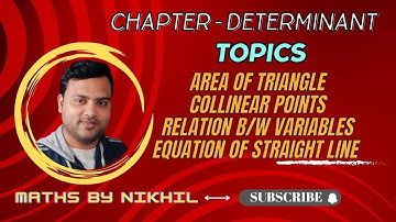 Area of triangle,collinear points & equation of line using determinants #matricesanddeterminant