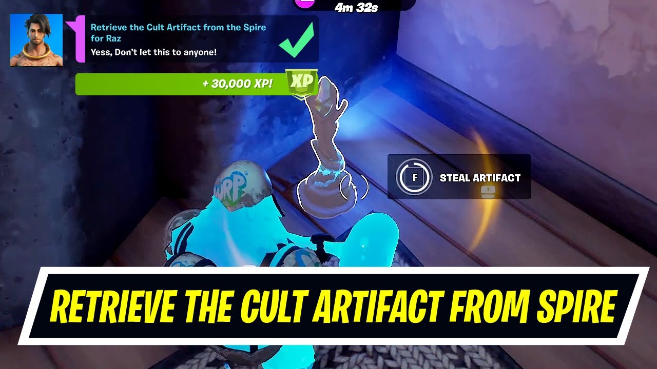 Retrieve the Cult Artifact from the Spire for Raz location - Raz Spire Quests in Fortnite