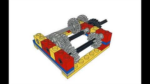 Lego 5-speed gearbox version III, progressive gear steps