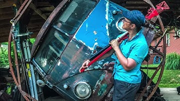 1958 Pressed Bumper VW BUS First piece of new frame welded in place!!