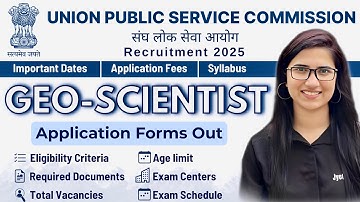 UPSC Geoscientist Exam 2026|Eligibility Criteria|Syllabus|Exam Date|Application form|UPSC Geochemist