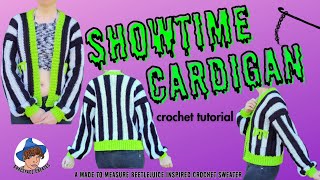 Showtime cardigan crochet tutorial - a made to measure spooky crochet sweater