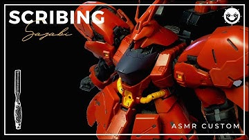 SAB Panel Liner | GUNPLA Panel Line Scribing | RG Sazabi | ASMR!