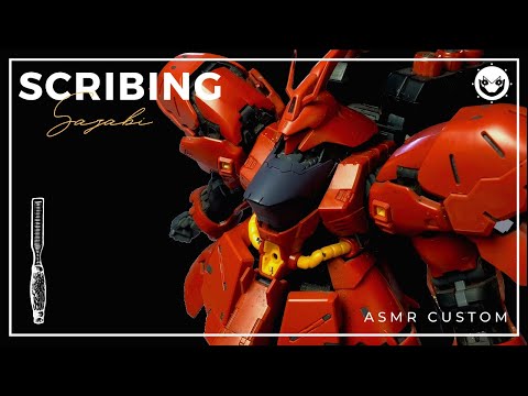 SAB Panel Liner | GUNPLA Panel Line Scribing | RG Sazabi | ASMR!