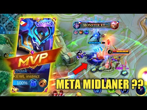 MIDLANER META !! Underrated Mage 2022? Top Global Zhask ~MLBB