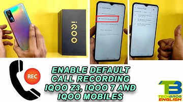 How To Enable Default Call Recording In iQOO Z3 | iQOO 7 | iQOO Mobiles Default Call Recording Setup