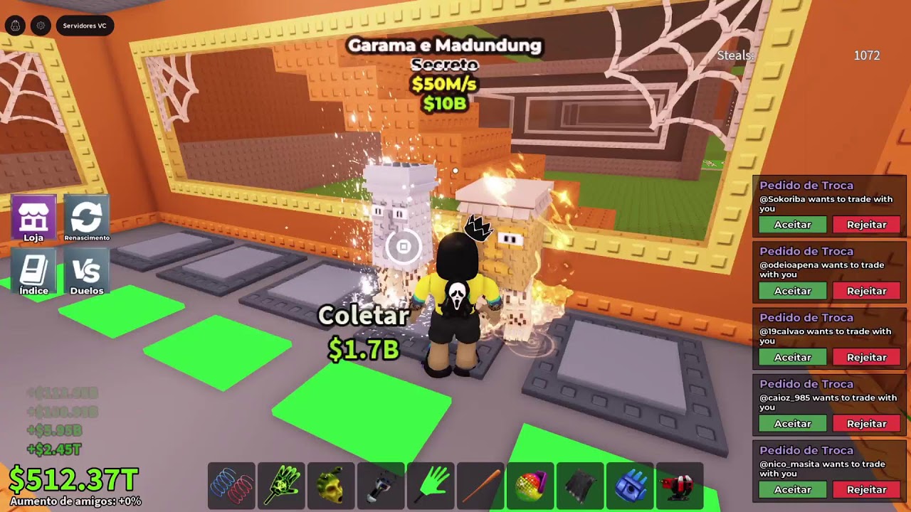 Roube um Brainrot 😂 TRADE na maquina