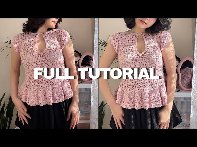 Most Requested Crochet Top Tutorial 💕 Easy Peplum Top - YouTube