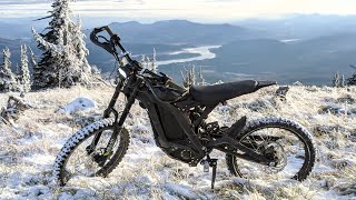 Electric Dirt Bike Full Send In The Snow!