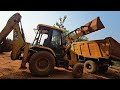 Powerful JCB Excavator Cutting Hill for Road Construction  Machine Working on Road Site #jcb 