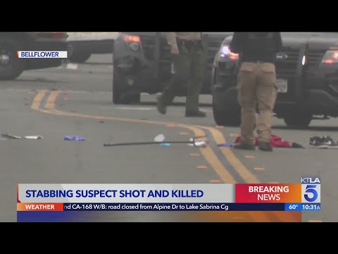 Stabbing suspect shot and killed in Bellflower