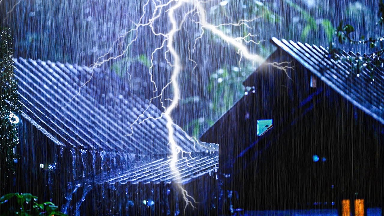 😴😴 Duerme en Menos de 3 Minutos con Fuertes Lluvia y Truenos en Techo ...