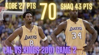 Kobe Bryant & Shaquille O'Neal 70 Points Total vs Kings NBA Playoffs 2001 Game 2 Duo Highlights