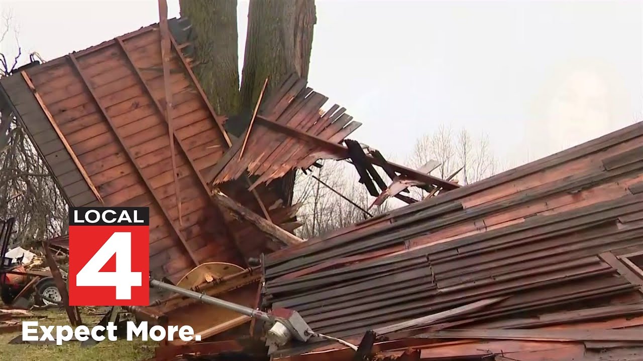 February tornado tears through Grand Blanc area - YouTube