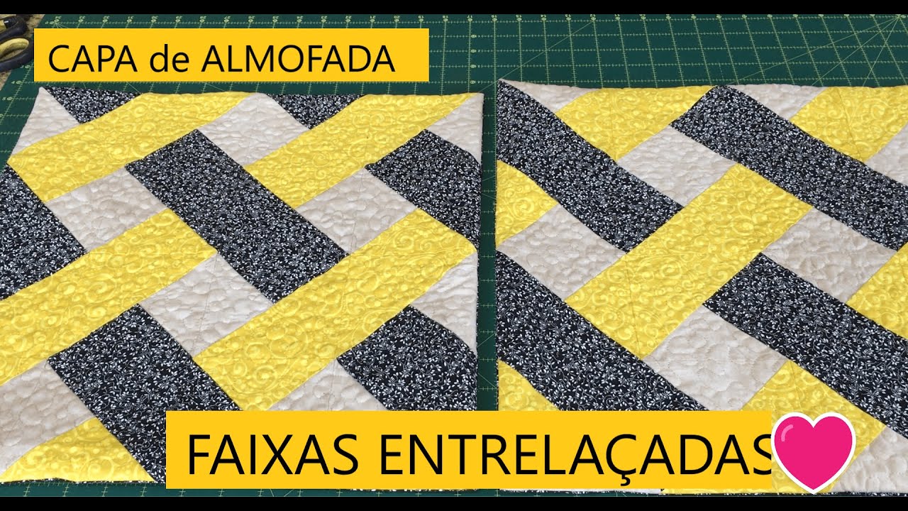 PATCHWORK :: CAPA de ALMOFADA com FAIXAS ENTRELAÇADAS