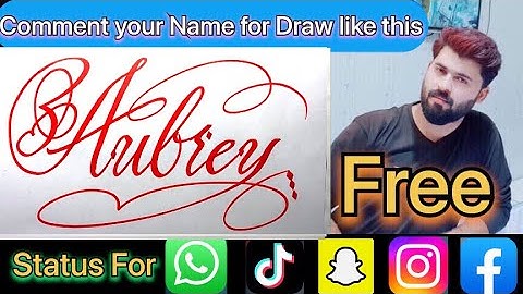 Aubrey Name Signature Calligraphy Status | How to Cursive write with cut Marker #aubrey @Aubrey