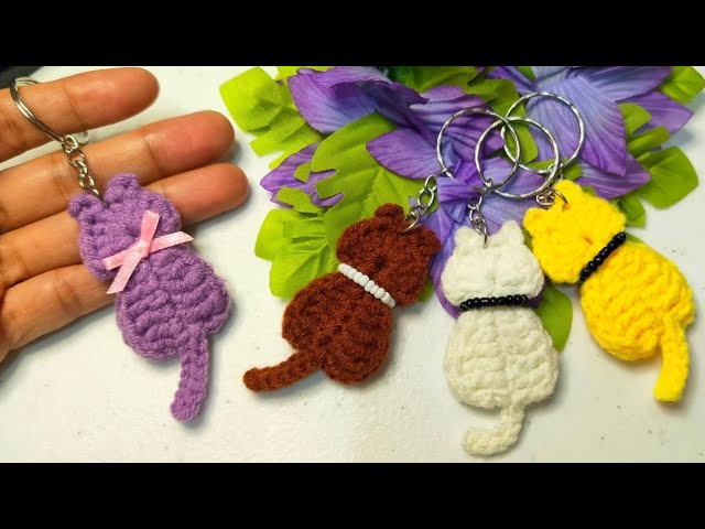 CROCHET KEYCHAIN, HOW TO CROCHET DAISY FLOWER KEYCHAIN