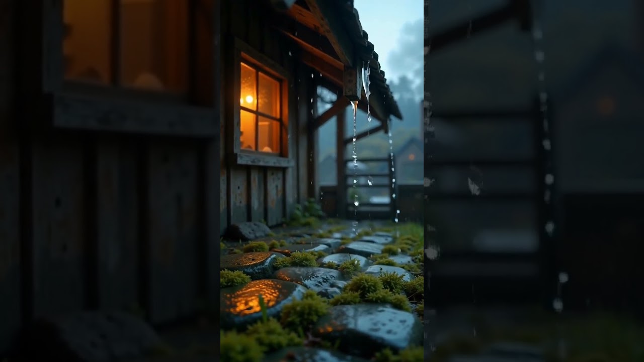 Cozy Rain on Rustic Roof | Seamless Loop with Static Camera 🌧️🏡✨