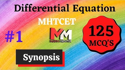 Differential Equation (MHTCET)-1