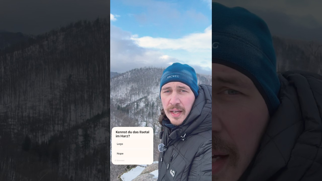 Fotografieren bei Sturm oberhalb des Ilsetals im Harz.