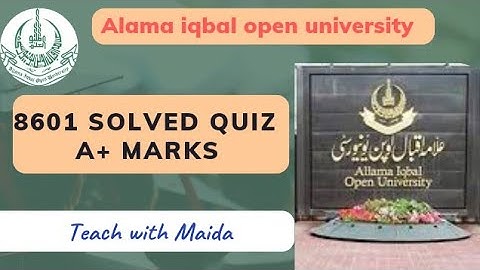 #8601 Solved #Quiz || #aiou #solvedquiz #aiou_guess_paper
