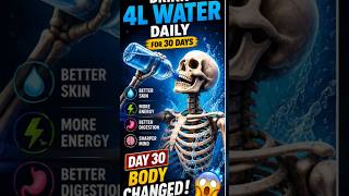 Drinking 4L Water Daily For 30 Days — What Happens? 💧🤯#shorts
