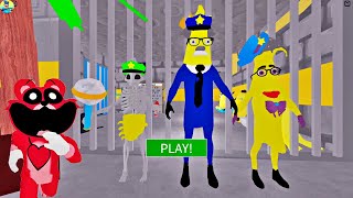 BANANA POLICE FAMILY PRISON RUN ESCAPE OBBY All Bosses Defeated FULL GAME #roblox