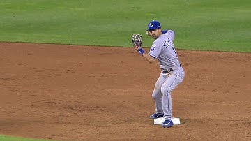 KC@DET: Moustakas and Merrifield turn a double play