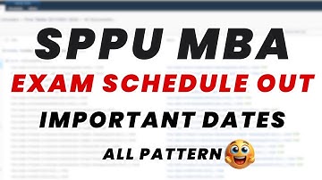 Exam Update! I SPPU MBA All Pattern 2025-26 Exam Schedule Are Out I Important Dates