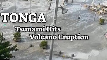TONGA TSUNAMI hits After VOLCANO Eruption VIDEO COMPILATION