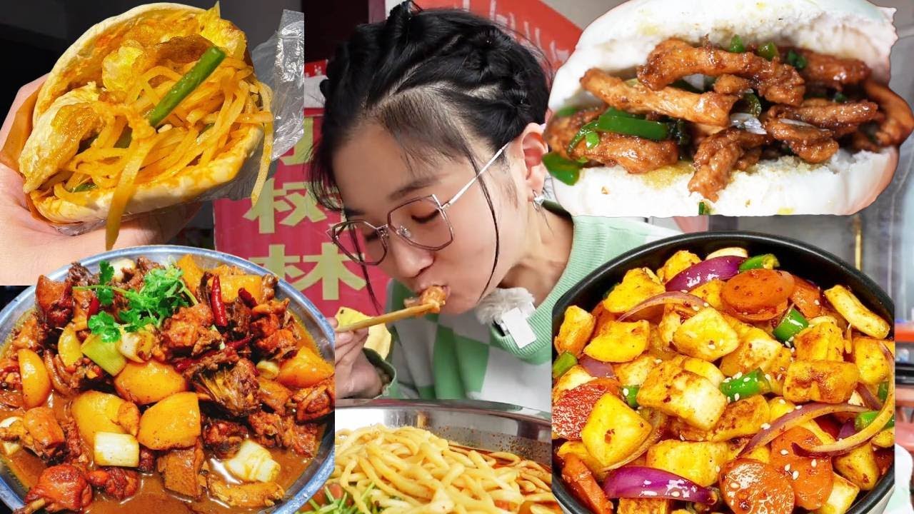 【逛吃运城】连炫四家碳水盛宴！大盘鸡、拉条子、饼夹肉，直接吃到上头！【逛吃小猪猪】 - YouTube